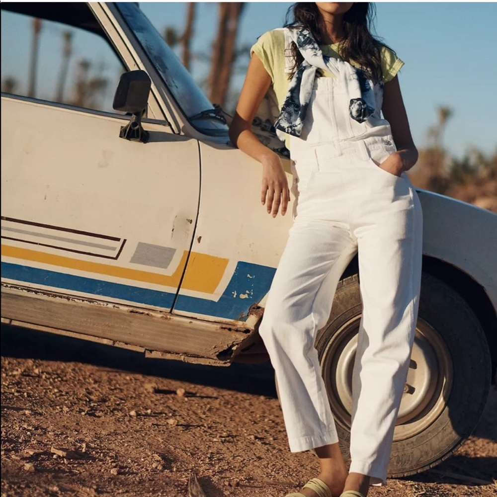 Madewell White Straight Leg Overalls - S